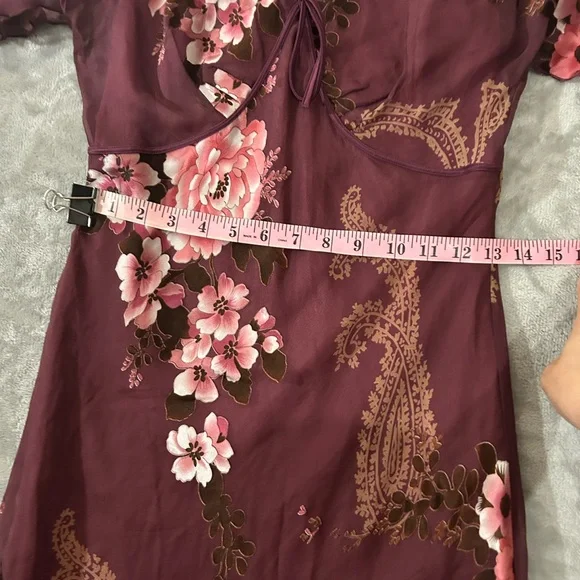 Monsoon y2k baby doll bust line silk floral maxi dress - Picture 9 of 16